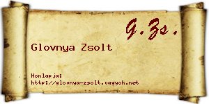 Glovnya Zsolt névjegykártya